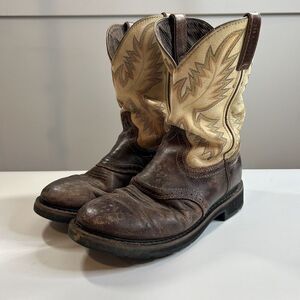 Justin Boots Mens 10D Brown Leather Superintendent WK4660 Cowboy Western Work